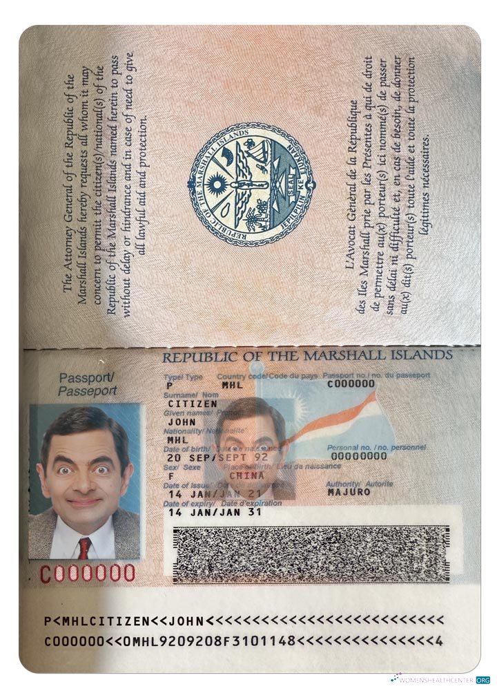 Download Marshall islands passport Photoshop template